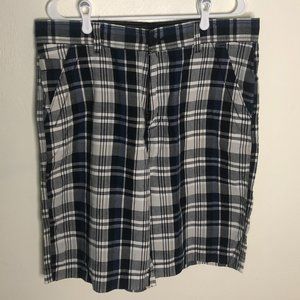 Men's Blue and Grey Plaid Casual Shorts Size 36